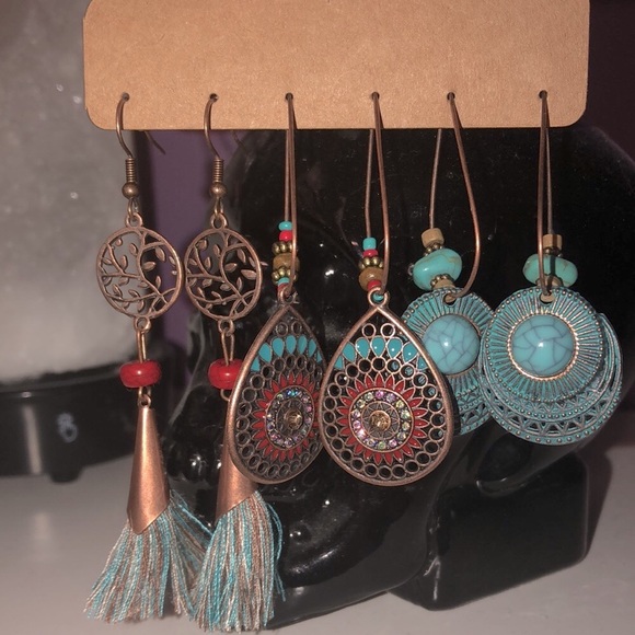 EMERY ROSE 3 Pair Bohemian WaterDrop Earrings - Picture 5 of 9